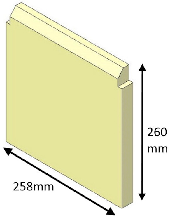 Rear Brick for wood only Hawk 3 and Hawk 3D stoves